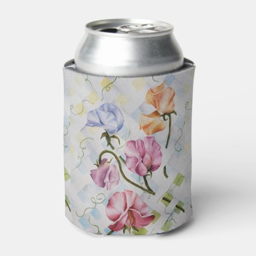 COLORFUL CLIMBING SWEET PEA FLOWERS PARTY CAN COOLER