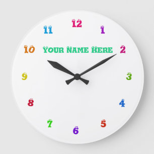 Colorful Clock Custom Text Your Fonts and Colors