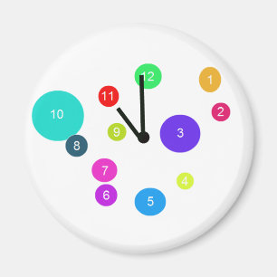 Colorful Clock Design Magnet