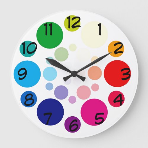 Colorful clock for kids or adults large clock