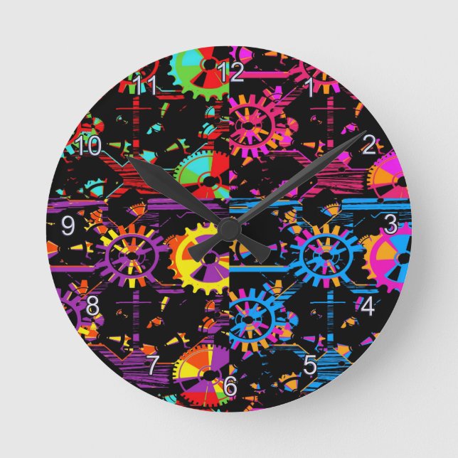 Colorful Clock Gears and Cogs Fun (Front)