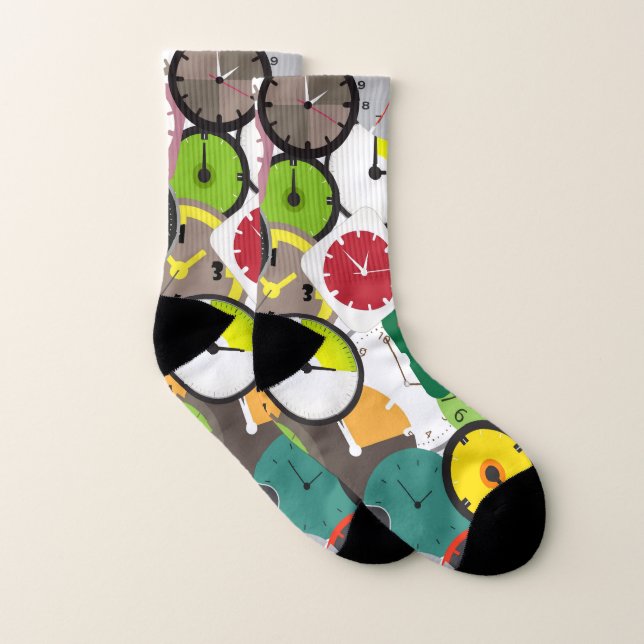 Colorful Clock Patterns Socks (Pair)