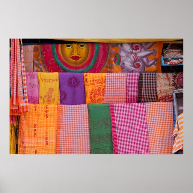 Colorful Cloth At Market Poster (Front)