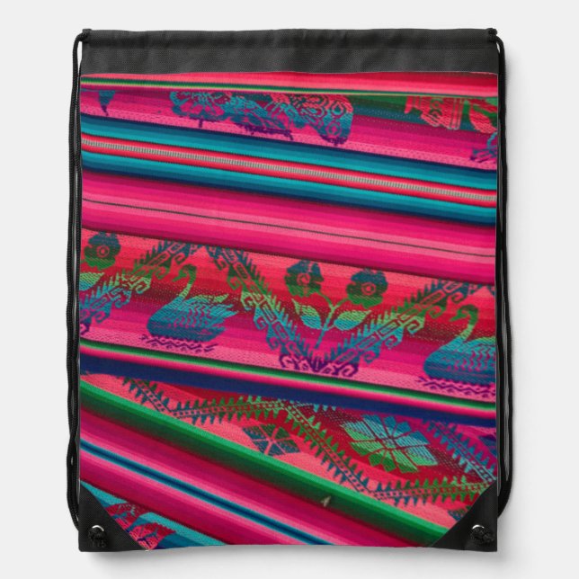 Colorful cloth drawstring bag (Front)