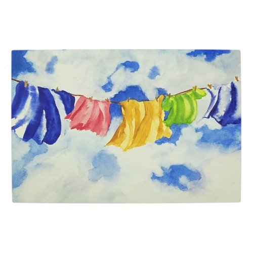 Colorful Clothesline Whimsy Metal Print