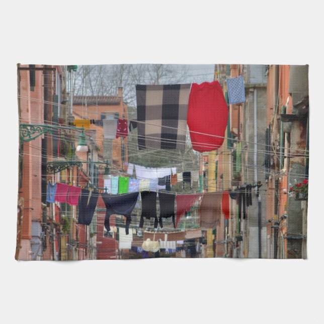 Colorful Clotheslines In Venice Italy Towel (Horizontal)