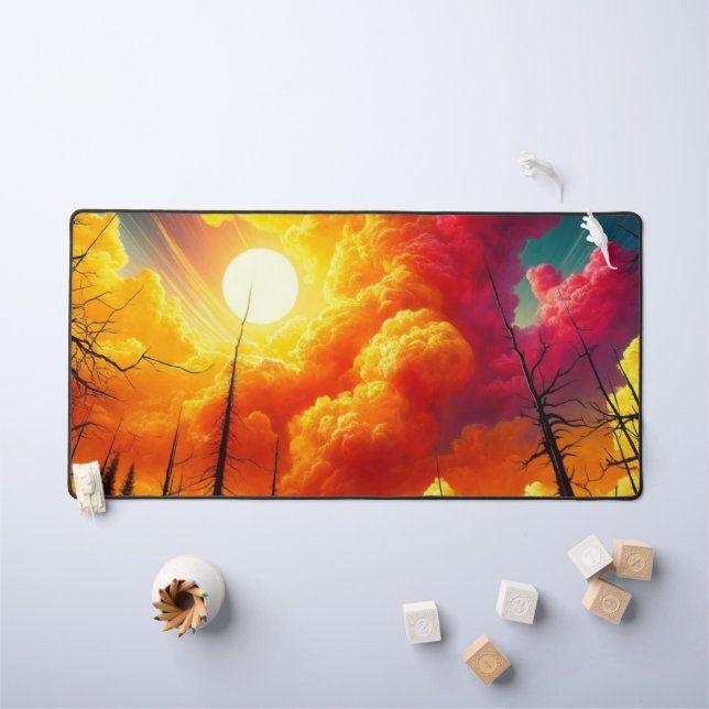 Colorful Cloud Design Desk Mat (Kids Table)