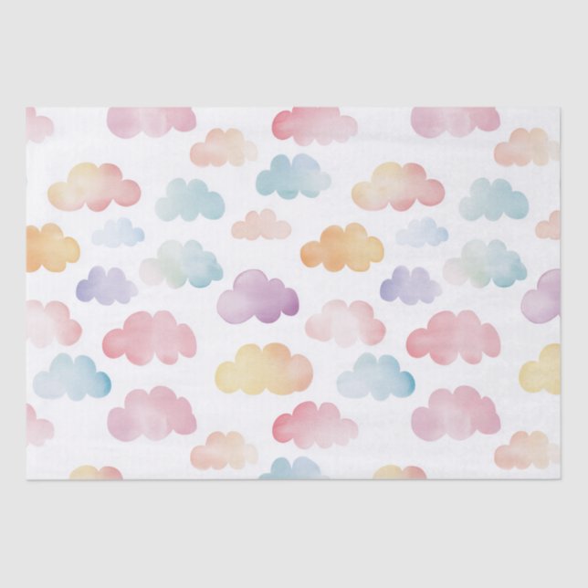 Colorful clouds baby gift  tissue paper (Front)