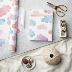 Colorful clouds baby gift Wrapping Paper