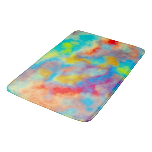 Colorful clouds bath mat (Angled)