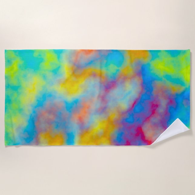 Colorful clouds  beach towel (Front)