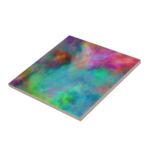 Colorful clouds ceramic tile