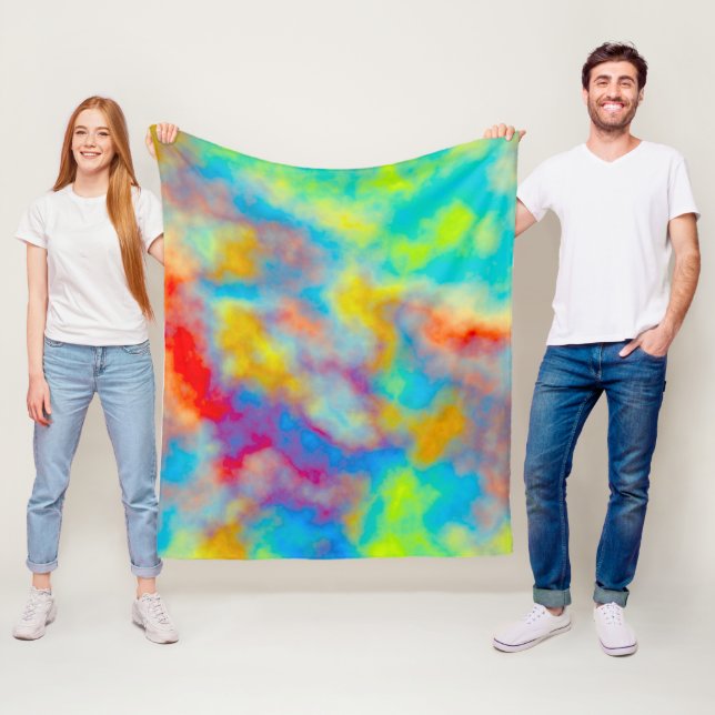 Colorful clouds  fleece blanket (In Situ)