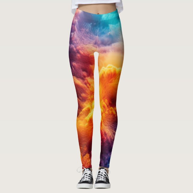 Colorful Clouds Leggings (Front)