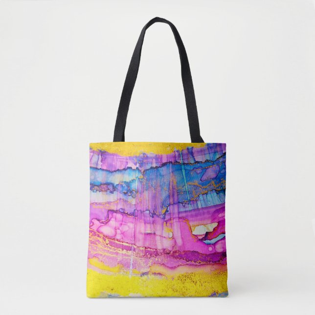 Colorful clouds macro, ink splatter. tote bag (Front)