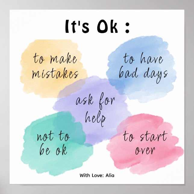 Colorful clouds Motivational School Poster (Front)