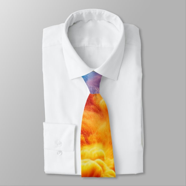 Colorful Clouds Neck Tie (Tied)