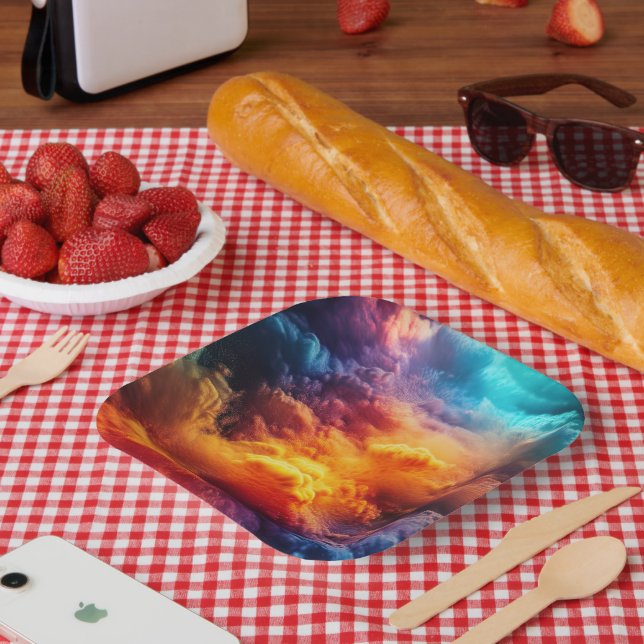 Colorful Clouds Paper Plates (Picnic)