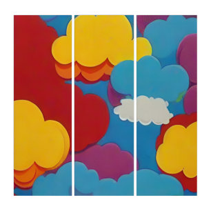 Colorful clouds pop art modern summer
