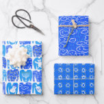 Colorful Clouds Rain Ugly Hanukkah Sweaters Blue Wrapping Paper Sheets<br><div class="desc">Hope you like this hand made paper variety pack.  Check out my shop for lots more colors and patterns and let me know if you'd like something customized.</div>
