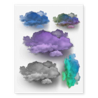 Colorful Clouds Temporary Tattoos