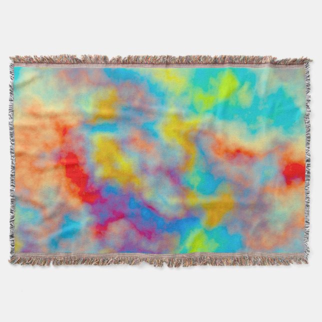Colorful clouds  throw blanket (Front)
