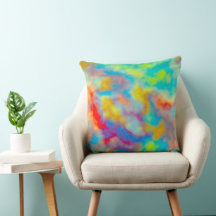 Colorful clouds throw pillow
