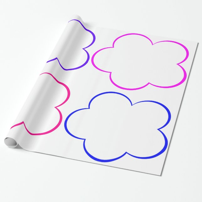 Colorful Clouds Wrapping Paper (Unrolled)