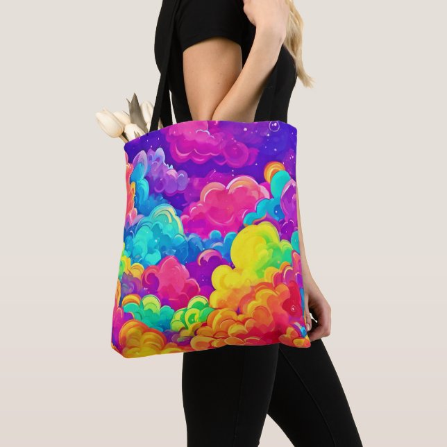 Colorful Cloudscape Art Tote Bag (Close Up)