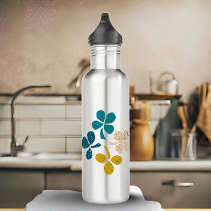 Colorful Clover Shamrock Happy St. Patrick`s day Stainless Steel Water Bottle