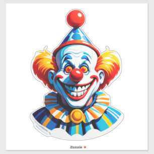 Colorful Clown Character In Bright Costume Sticker