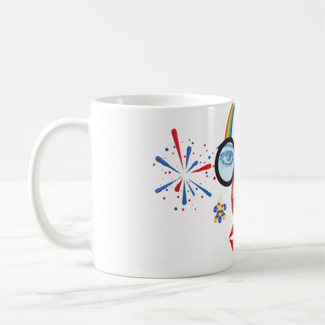 Colorful Clown Coffee Mug (Left)