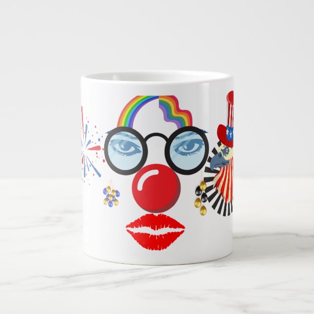 Colorful clown giant coffee mug (Front)