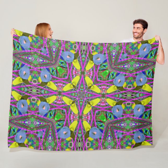 Colorful Clown Mandala Fleece Blanket (In Situ)