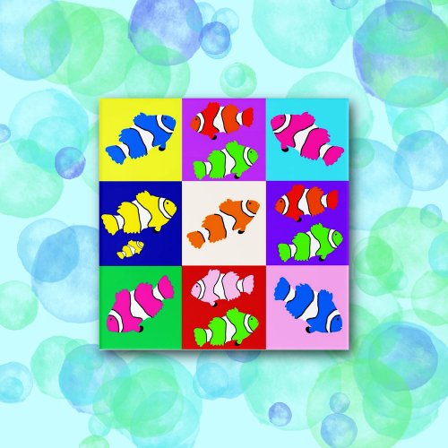 Colorful Clownfish Art Childs Room Wall Decor