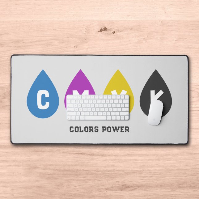 Colorful CMYK Ink Drops Desk Mat (Colorful CMYK Ink Drops Desk Mat)