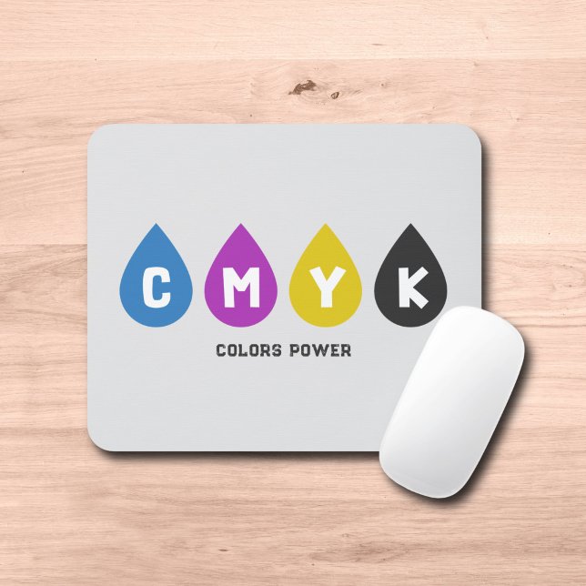 Colorful CMYK Ink Drops Mouse Pad (Colorful CMYK Ink Drops Mouse Pad)