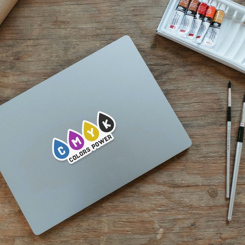 Colorful CMYK Ink Drops Sticker