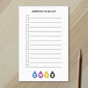 Colorful CMYK Ink Drops To-Do List Post-it Notes