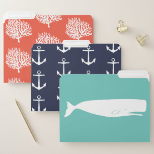 Colorful Coastal Nautical Theme File Folder