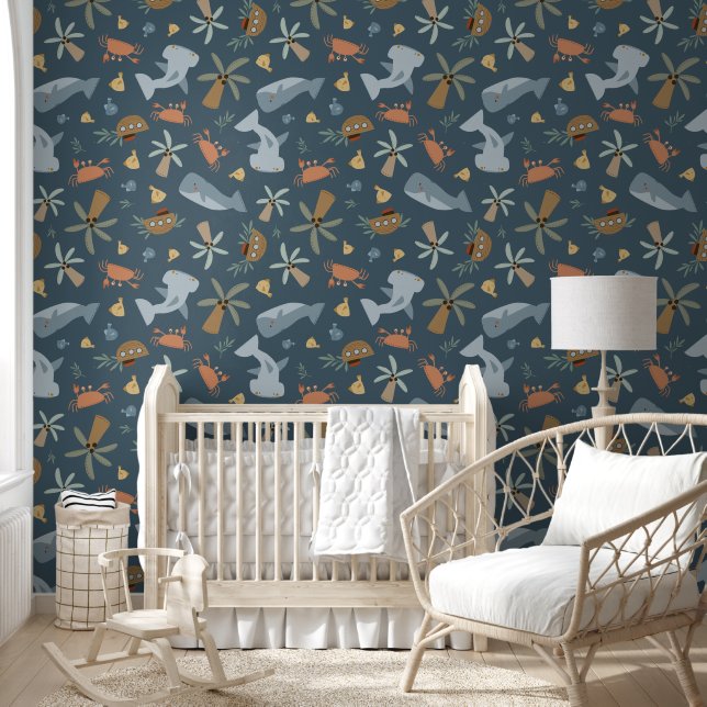 Colorful Coastal Ocean Kids Wallpaper Wallpaper (Kids)