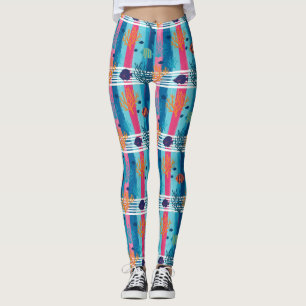 Colorful Coastal Sea Life Pattern (11) Leggings