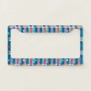 Colorful Coastal Sea Life Pattern (11) License Plate Frame