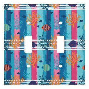 Colorful Coastal Sea Life Pattern (11) Light Switch Cover