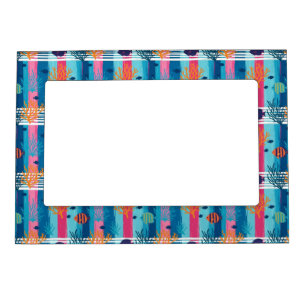 Colorful Coastal Sea Life Pattern (11) Magnetic Frame