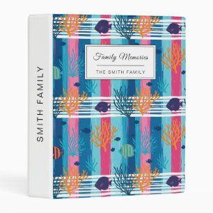 Colorful Coastal Sea Life Pattern (11) Mini Binder