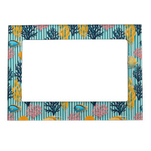 Colorful Coastal Sea Life Pattern (12) Magnetic Frame