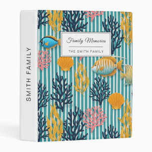 Colorful Coastal Sea Life Pattern (12) Mini Binder