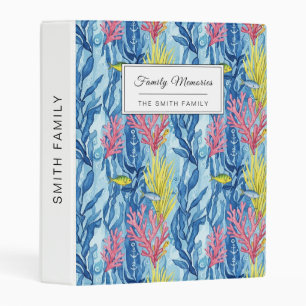 Colorful Coastal Sea Life Pattern (1) Mini Binder