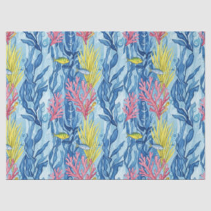 Colorful Coastal Sea Life Pattern (1) Tissue Paper